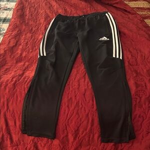 Adidas Black Joggers with White Stripes
